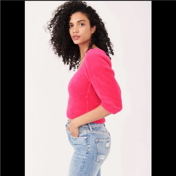 Free People Moonbeam Pullover Sweater in Raspberry Pop - Picture 7 of 8